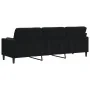 Sofá de 3 plazas con cojines terciopelo negro 210 cm de , Sofás - Ref: Foro24-3278244, Precio: 311,77 €, Descuento: %