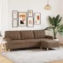Sofá de 3 plazas con taburete de tela marrón 210 cm de , Sofás - Ref: Foro24-3278252, Precio: 359,03 €, Descuento: %