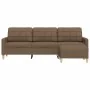 Sofá de 3 plazas con taburete de tela marrón 210 cm de , Sofás - Ref: Foro24-3278252, Precio: 359,03 €, Descuento: %