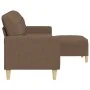 Sofá de 3 plazas con taburete de tela marrón 210 cm de , Sofás - Ref: Foro24-3278252, Precio: 359,03 €, Descuento: %