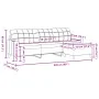 Sofá de 3 plazas con taburete de tela marrón 210 cm de , Sofás - Ref: Foro24-3278252, Precio: 359,03 €, Descuento: %