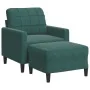 Sillón con taburete terciopelo verde oscuro 60 cm de , Sofás - Ref: Foro24-3278259, Precio: 213,44 €, Descuento: %