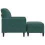Sillón con taburete terciopelo verde oscuro 60 cm de , Sofás - Ref: Foro24-3278259, Precio: 213,44 €, Descuento: %