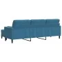 Sofá de 3 plazas con taburete de terciopelo azul 210 cm by , Sofas - Ref: Foro24-3278286, Price: 370,04 €, Discount: %