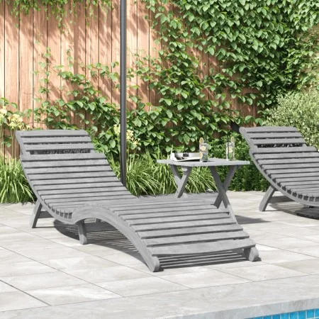 Tumbona de madera maciza de acacia gris 184x55x64 cm by , Loungers - Ref: Foro24-363279, Price: 159,79 €, Discount: %