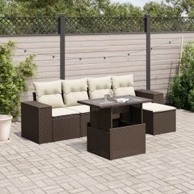 Set sofás de jardín 6 piezas y cojines ratán sintético marrón de , Conjuntos de jardín - Ref: Foro24-3269133, Precio: 433,02 ...