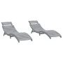 Tumbonas 2 unidades madera maciza acacia gris 184x55x64 cm de , Tumbonas - Ref: Foro24-3155468, Precio: 309,01 €, Descuento: %