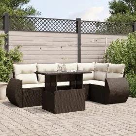 Set sofás de jardín 6 piezas y cojines ratán sintético marrón de , Conjuntos de jardín - Ref: Foro24-3268523, Precio: 480,13 ...