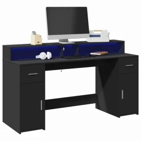 Escritorio con luz LED madera ingeniería negro 160x55x91 cm von , Schreibtische - Ref: Foro24-3309430, Preis: 229,89 €, Rabat...