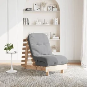 Futón sofá cama con colchón madera maciza de pino 60x206x11 cm de , Futones - Ref: Foro24-846746, Precio: 153,32 €, Descuento: %