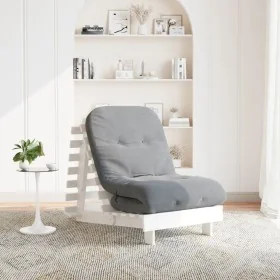 Futón sofá cama con colchón madera maciza blanco 70x206x11 cm de , Futones - Ref: Foro24-846752, Precio: 194,06 €, Descuento: %