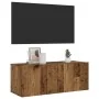 Mueble de pared de TV madera ingeniería envejecida 80x30x30 cm de , Muebles TV - Ref: Foro24-856016, Precio: 48,90 €, Descuen...