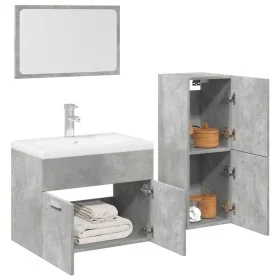 Juego muebles de baño 4 pzas madera contrachapada gris hormigón de , Muebles de baño - Ref: Foro24-3324883, Precio: 196,46 €,...