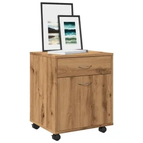 Armario con ruedas madera ingeniería roble artisan 45x38x54 cm de , Taquillas y armarios de almacenamiento - Ref: Foro24-8566...