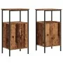 Mesitas de noche 2 uds madera ingeniería envejecida 41x31x80 cm by , Nightstands - Ref: Foro24-857247, Price: 79,22 €, Discou...