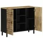 Aparador de madera maciza de mango rugosa 90x33,5x75 cm de , Almacenamiento para CD y DVD - Ref: Foro24-4018656, Precio: 141,...