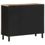 Aparador de madera maciza de mango rugosa 90x33,5x75 cm de , Almacenamiento para CD y DVD - Ref: Foro24-4018656, Precio: 141,...