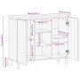 Aparador de madera maciza de mango rugosa 90x33,5x75 cm de , Almacenamiento para CD y DVD - Ref: Foro24-4018656, Precio: 141,...