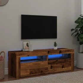 Mueble TV luces LED madera ingeniería envejecida 120x35x40 cm de , Muebles TV - Ref: Foro24-856319, Precio: 100,87 €, Descuen...