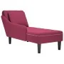 Tumbona con almohada y reposabrazo derecho terciopelo rojo vino de , Divanes - Ref: Foro24-4009776, Precio: 183,97 €, Descuen...