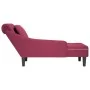 Tumbona con almohada y reposabrazo derecho terciopelo rojo vino de , Divanes - Ref: Foro24-4009776, Precio: 183,97 €, Descuen...