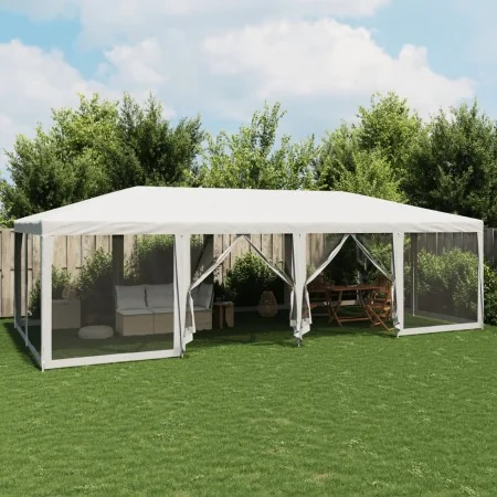 Carpa para fiestas con 12 paredes de malla HDPE blanco 8x4 m de , Carpas y cenadores - Ref: Foro24-4010071, Precio: 207,72 €,...