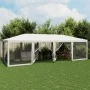 Carpa para fiestas con 12 paredes de malla HDPE blanco 8x4 m de , Carpas y cenadores - Ref: Foro24-4010071, Precio: 207,72 €,...