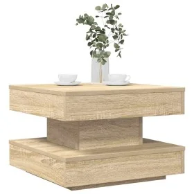 Mesa de centro giratoria 360 grados roble sonoma 50x50x34,5 cm de , Mesas de centro - Ref: Foro24-858472, Precio: 56,46 €, De...