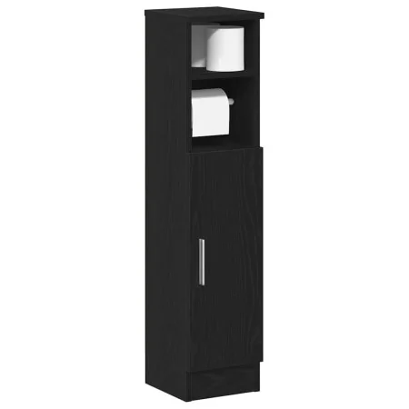 Mueble de baño con portarrollos negro 20,5x22x90 cm de , Muebles de baño - Ref: Foro24-858498, Precio: 39,00 €, Descuento: %