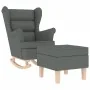 Sillón mecedora con taburete tela gris oscuro de , Sillones - Ref: Foro24-3307998, Precio: 259,80 €, Descuento: %