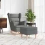 Sillón mecedora con taburete tela gris oscuro de , Sillones - Ref: Foro24-3307998, Precio: 259,80 €, Descuento: %
