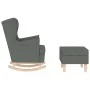 Sillón mecedora con taburete tela gris oscuro de , Sillones - Ref: Foro24-3307998, Precio: 259,80 €, Descuento: %