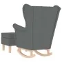 Sillón mecedora con taburete tela gris oscuro de , Sillones - Ref: Foro24-3307998, Precio: 259,80 €, Descuento: %