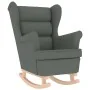Sillón mecedora con taburete tela gris oscuro de , Sillones - Ref: Foro24-3307998, Precio: 259,80 €, Descuento: %