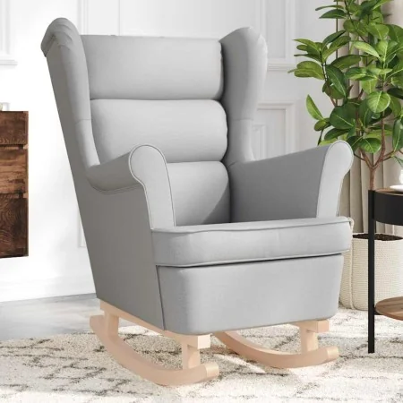 Silla mecedora de tela gris nube 74x90x102 cm de , Sillones - Ref: Foro24-4016929, Precio: 217,91 €, Descuento: %