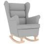 Silla mecedora de tela gris nube 74x90x102 cm de , Sillones - Ref: Foro24-4016929, Precio: 217,91 €, Descuento: %