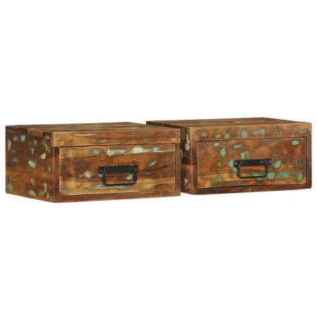 Mesitas de noche de pared 2 uds madera maciza reciclada de , Mesitas de noche - Ref: Foro24-4017456, Precio: 98,13 €, Descuen...