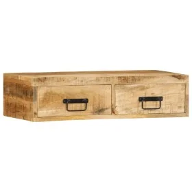 Mueble de TV de pared madera maciza de mango rugosa 80x30x19 cm de , Almacenamiento para CD y DVD - Ref: Foro24-4017461, Prec...