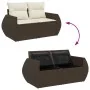 Set de sofás de jardín 9 pzas y cojines ratán sintético marrón by , Garden sets - Ref: Foro24-3326664, Price: 746,49 €, Disco...