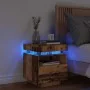 Mesita de noche con luces LED madera envejecida 40x39x48,5 cm by , Nightstands - Ref: Foro24-857658, Price: 69,84 €, Discount: %