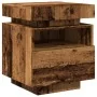 Mesita de noche con luces LED madera envejecida 40x39x48,5 cm by , Nightstands - Ref: Foro24-857658, Price: 69,84 €, Discount: %