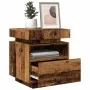 Mesita de noche con luces LED madera envejecida 40x39x48,5 cm by , Nightstands - Ref: Foro24-857658, Price: 69,84 €, Discount: %