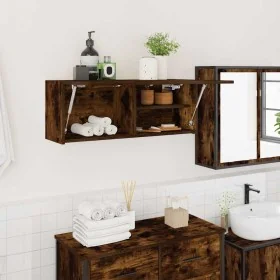 Mueble de pared baño madera ingeniería roble ahumado 80x25x30cm by , bathroom vanities - Ref: Foro24-860080, Price: 59,74 €, ...