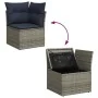 Set sofás jardín y cojines 6 pzas ratán sintético acacia gris by , Garden sets - Ref: Foro24-3326162, Price: 497,76 €, Discou...