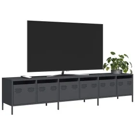 Mueble de TV acero laminado en frío antracita 202x39x43,5 cm de , Muebles TV - Ref: Foro24-3307151, Precio: 207,91 €, Descuen...