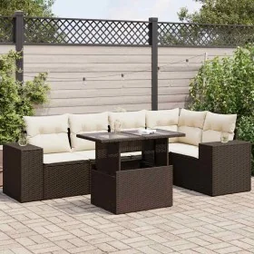 Set sofás de jardín 6 piezas y cojines ratán sintético marrón de , Conjuntos de jardín - Ref: Foro24-3326804, Precio: 474,65 ...