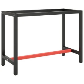 Estructura banco de trabajo metal negro y rojo mate 110x50x79cm by , Table legs - Ref: Foro24-151450, Price: 73,43 €, Discoun...