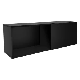 FMD Perchero de pared con compartimento negro 99,1x27,2x33 cm de , Percheros para sombreros y abrigos - Ref: Foro24-444234, P...