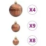 Bolas de Navidad 98 unidades marrón Ø3/4/6 cm de , Adornos festivos - Ref: Foro24-4100014, Precio: 19,00 €, Descuento: %