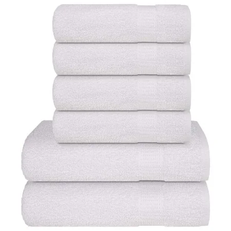 Juego de toallas 6 piezas 100% algodón blanco 360 gsm de , Toallas de baño y manoplas - Ref: Foro24-137078, Precio: 32,91 €, ...